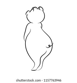 silhouette of a pig