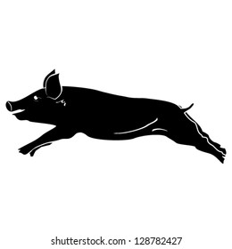 Silhouette of pig