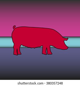 Silhouette of a pig.