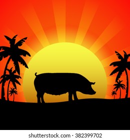 Silhouette of a pig.