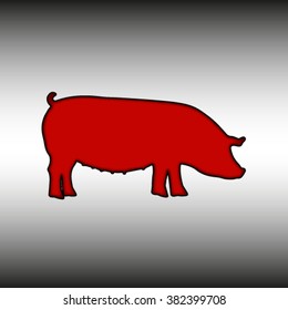 Silhouette of a pig.