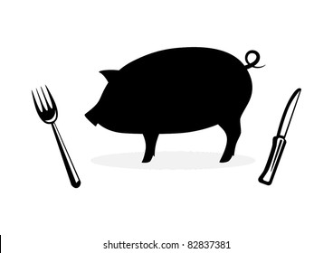 Silhouette Of Pig