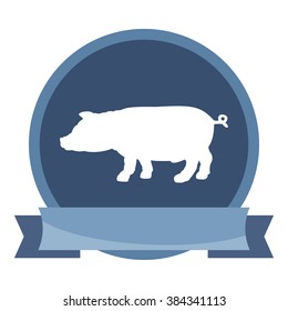 Silhouette of pig icon. Simple flat vector illustration, EPS 10.