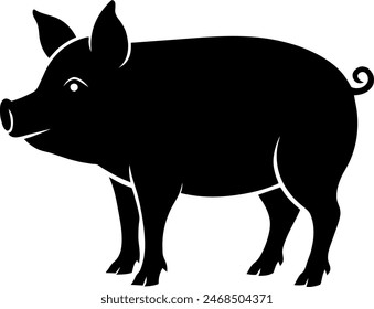 silhouette of a pig mammal swine