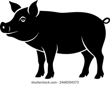 silhouette of a pig mammal swine