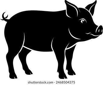 silhouette of a pig mammal swine