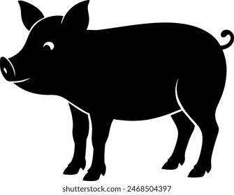 silhouette of a pig mammal swine