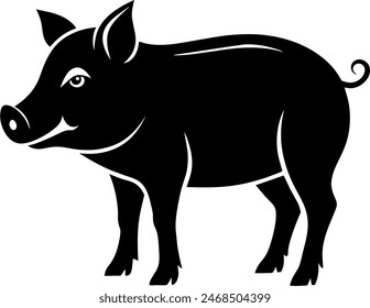 silhouette of a pig mammal swine