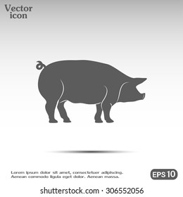 Silhouette of pig Vector illustration