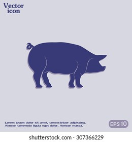 Silhouette of pig Vector illustration