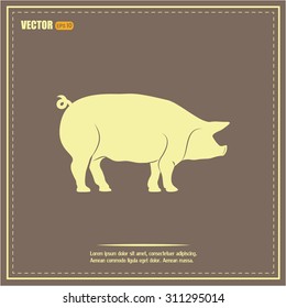 Silhouette of pig Vector illustration