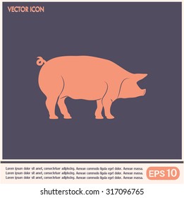Silhouette of pig Vector illustration