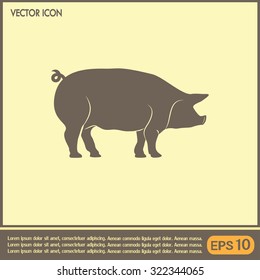 Silhouette of pig Vector illustration