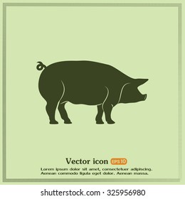 Silhouette of pig Vector illustration