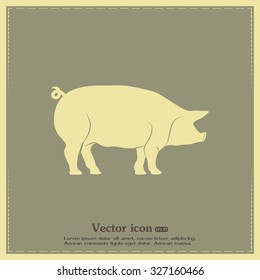Silhouette of pig Vector illustration