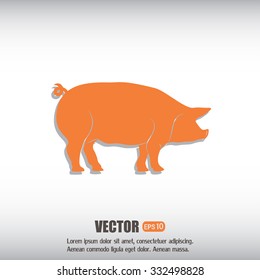 Silhouette of pig Vector illustration