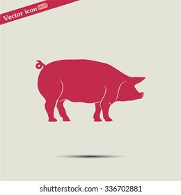 Silhouette of pig Vector illustration