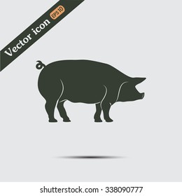 Silhouette of pig Vector illustration