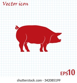 Silhouette of pig Vector illustration