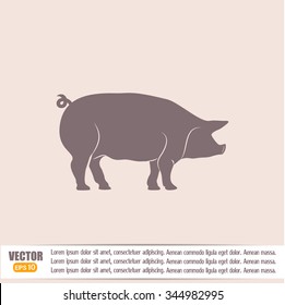 Silhouette of pig Vector illustration