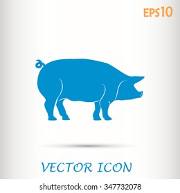 Silhouette of pig Vector illustration