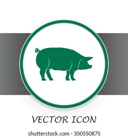 Silhouette of pig Vector illustration