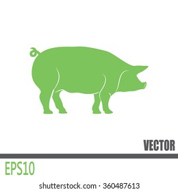 Silhouette of pig Vector illustration