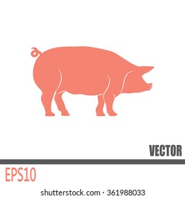Silhouette of pig Vector illustration