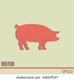 Silhouette of pig Vector illustration
