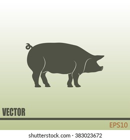 Silhouette of pig Vector illustration