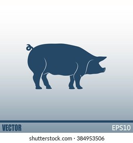 Silhouette of pig Vector illustration