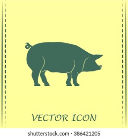 Silhouette of pig Vector illustration