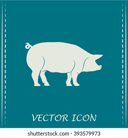 Silhouette of pig Vector illustration