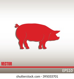 Silhouette of pig Vector illustration