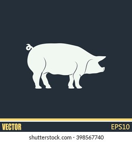 Silhouette of pig Vector illustration