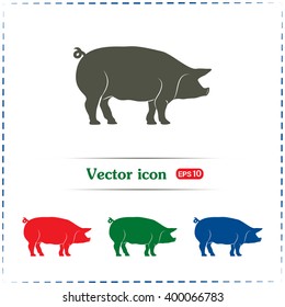 Silhouette of pig Vector illustration