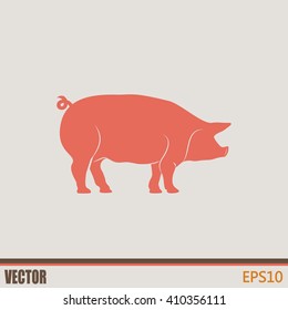 Silhouette of pig Vector illustration