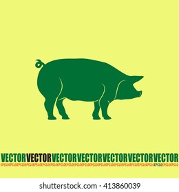 Silhouette of pig Vector illustration