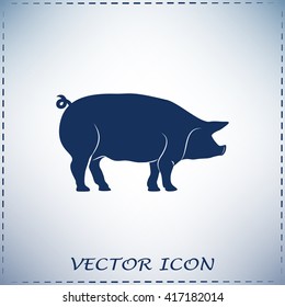 Silhouette of pig Vector illustration