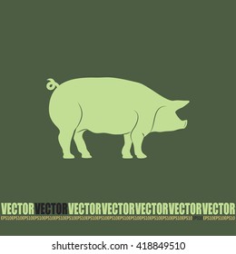 Silhouette of pig Vector illustration