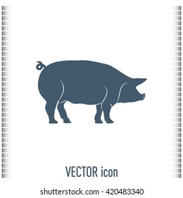 Silhouette of pig Vector illustration
