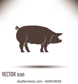 Silhouette of pig Vector illustration