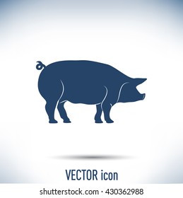 Silhouette of pig Vector illustration