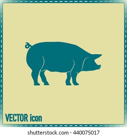 Silhouette of pig Vector illustration