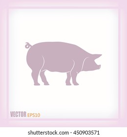 Silhouette of pig Vector illustration