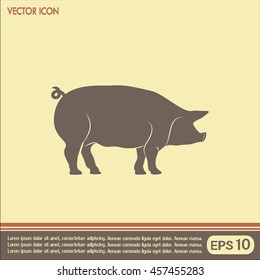 Silhouette of pig Vector illustration