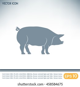Silhouette of pig Vector illustration