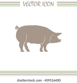 Silhouette of pig Vector illustration