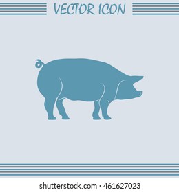 Silhouette of pig Vector illustration