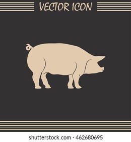 Silhouette of pig Vector illustration